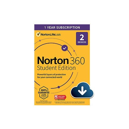 Norton 360 Student Edition 2024 – Antivirus software for 2 Devices – Includes VPN, PC Cloud Backup